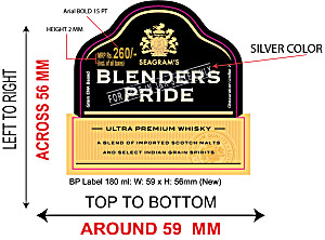 image of Blenders Pride Ultra Premium Whisky 180 ML