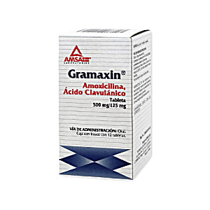 image of Gramaxin 500 / 125 MG Con 12 Tabletas Amsa