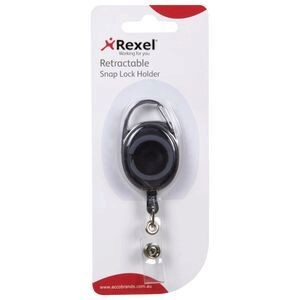 image of Rexel Carabiner Badge Holder Black