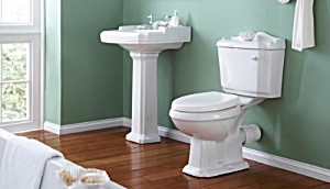 image of Legend Bathroom WC Toilet, Cistern, Basin Sink And Pedestal 4 Piece Pottery Suite Set