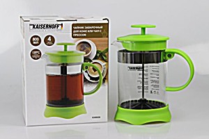 image of Kaiserhoff Teapot Tea Maker Coffee Maker Coffee Pot / Plunger Pot Of Glass / Plastic 800ML Green French Press