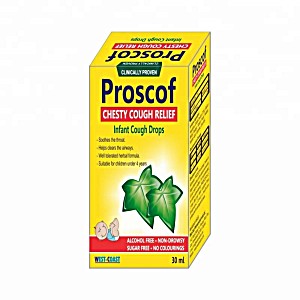 image of Proscof Picaturi Pentru Tuse Cu Extract De Iedera Pentru Nou-nascut, 30 ML, Esvida Pharma