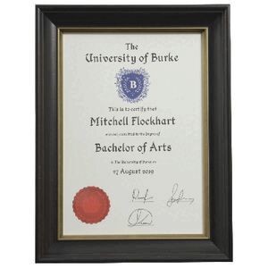image of Manhattan A4 Certificate Frame Black