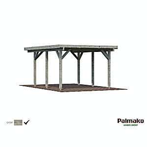 image of Einzelcarport Palmako Karl 11, 7 M 360X512 CM Tauchgrundiert Grau