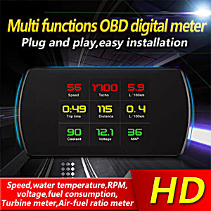 image of 3inch LCD Obd2 P12 Car Hud Computer Head Up Display Smart HD Digital Display