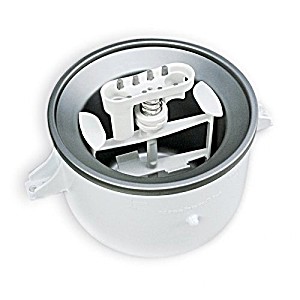 image of Kitchenaid Kica0wh 2 Quart Ice Cream Maker Stand Mixer Attachment