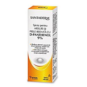 image of Spray Pentru Arsuri Si Piele Iritata Cu D-panthenol 9% Santaderm, 100 ML, Viva Pharma