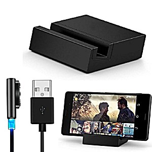 image of Magnetic Charging Cable, Shensee Metal Magnetic Usb Cable + Desktop Dock Set For Sony Xperia Z3 / Z3 Compact