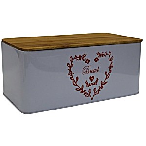 image of Bread Bin With Plank White Heart