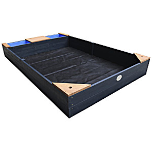 image of Sandkasten Sandkiste Axi Kelly Mit Becken Und Bank Holz Braun Grau