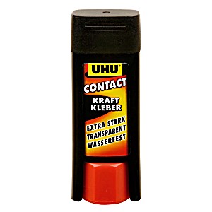 image of Uhu Contact Kraftkleber Easy & Clean Stick, 20 G, Infokarte