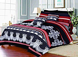 image of Safar Tekstil Set of 3 PCS Bed Sheet, Made of Polycotton, Multi Color, King