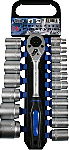 image of Hofftech - Socket Wrench Set 19 Piece CR-V Crimp