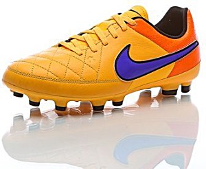 image of Nike Tiempo Genio Leather Firm Ground, Unisex Kids' Football Boots, Black / White / Black, 12 Uk Child