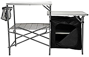 image of Andes Camping Field Kitchen Worktop Table Stand With Cupboard