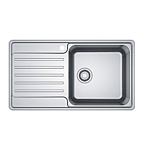 image of Franke Sink Bell Inset Single Bowl With Left Hand Drainer- Stainless Steel- BCX611LHD