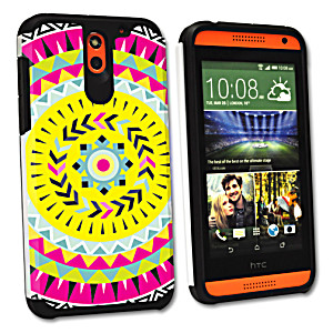 image of Mightyskins Protective Bumper Case Cover For HTC Desire 610 Hybrid Tpu Rubber Plastic Pink Aztec