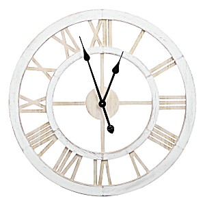 image of Cooper & Co. Talia 60CM Silent Wall Clock Hamptons Style White