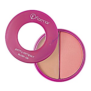 image of Flormar Pretty Compact Duo Blush-on 2W1 R &0; I Bronzer Do Konturowania Twarzy P116 Pink & Bronze