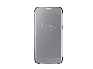 image of Samsung - Galaxy S7 Clear View Cover, Silver (ef-zg930csegww)