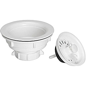 image of Non-metallic Sink Strainer And Fixed Post Strainer In White