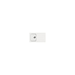 image of Smeg 86 CM Single Bowl Sink With Drainer LZ861B White Finish