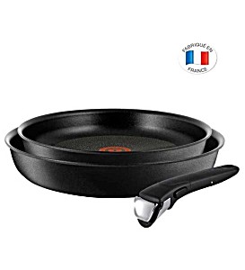 image of Tefal L6509102 Ingenio Expertise Lot 2 Poeles 22 / 26 CM + Poign�e, Induction + Four, Revetement Antiadh�sif, Fabriqu� En France