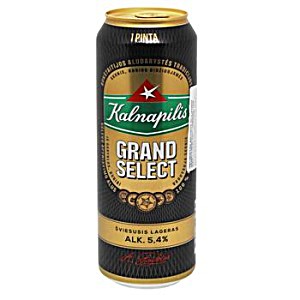 Пиво kalnapilis Grand select солодовое светлое пастеризованое 5.4% жб 0.568л (4770477227564)