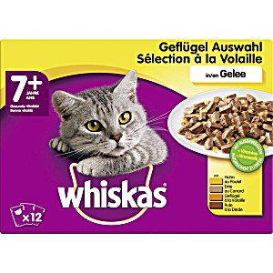 image of Whiskas Multipack 12 Sachets Fracheur 7+ Slection De Volaille En Gele 12X100 G