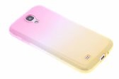 image of Roze / Geel Tweekleurig Transparant Tpu Siliconen Hoesje Voor De Samsung Galaxy S4
