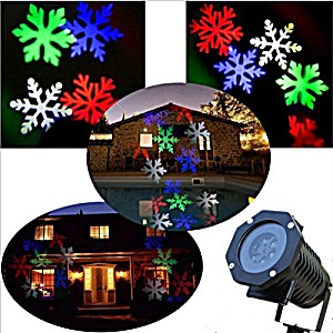 image of Itrank Led Snowflake Projector Lamp Lovely Night Kids Bedroom Bed Lamp Christmas Holiday Outdoor Garden Lawn Lamp Black (Colored)
