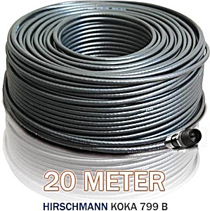 image of Hirschmann Koka 799 Zwart + 1X Ex-6 Voorgemonteerd 20 Meter