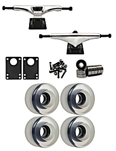 image of Core 7.0 Longboard Trucks Wheels Package 63MM X 40MM 83a Clear