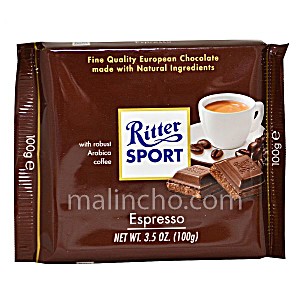 Шоколад молочный ritter Sport espresso, 100г м/у (4000417289001)