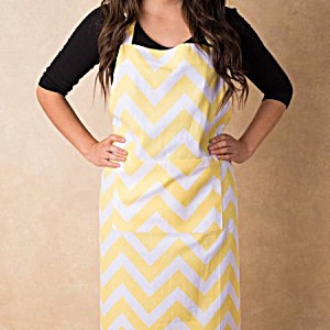 image of Yellow & White Chevron Chef Apron