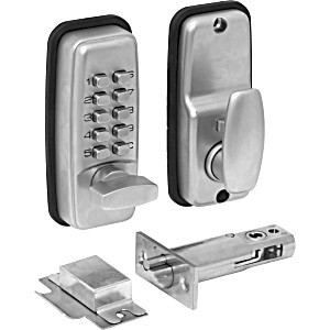 image of Mini Digital Code Lock With Open Container Chrome