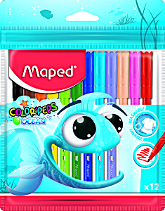 image of Feutres Lavables Color'peps Ocean 12PCS - Maped