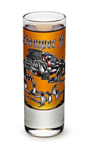 image of Us Marines 2 Oz. Shooter Shot Glass Sempri Fi Chrome Dog Marine Corps (set of 2)