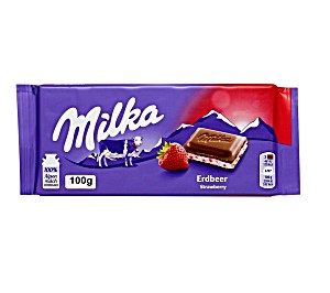 image of Milka Chocolate -strawberry 100 G, 22 / CS Exp:30 / 07 / 2026