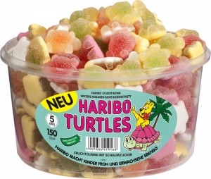 image of Haribo Turtles Dose Schaumzucker Gefllt Mit Fruchtgummi.