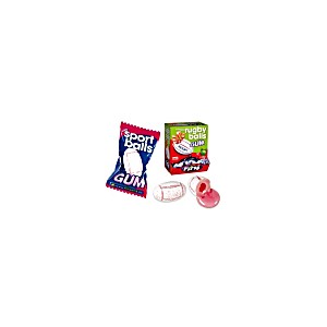 image of Kaugummi Rugby Balls; Ser Bubble Gum Mit Flssiger Fllung, Erdbeer-limette
