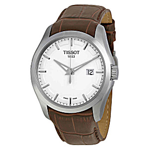 image of Orologio Tissot Couturier Quartz Gent In Pelle Marrone - T0354101603100