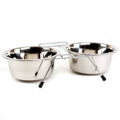 image of Comedero Para Perros Tk-pet Acero Inoxidable Y Base Doble