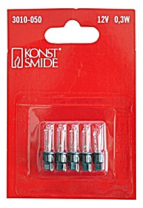 image of Konstsmide 3010-050 Ersatzbirne / Fr Parallelschaltung / 12V, 0,3W / 5er Blister / Grne Steckfassung