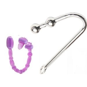 image of Craze 4 Toys Series Metal Anal Hook With 2 Balls (insertable 12CM & Super Xtreme Scorpion Vibrating Ring With Dual Stinger Anal Vibrator)