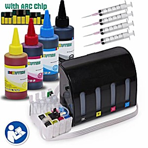 image of Inkuten Cis Ciss Continuous Ink Supply System For Epson 252 #252 T0252 T252 With 4X100ML Dye Ink Bottle Set