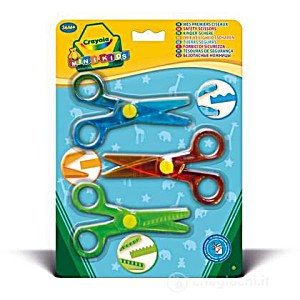 Crayola 3 пары ножниц для самых маленьких 1пара - простые 2 пары - фигурные 3+ (5010065030145)