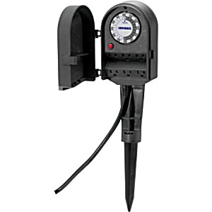 image of Brinks Outdoor Analog Stake Timer With 6 Outlets 42-1050