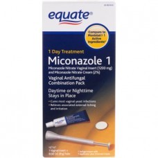 image of Equate Miconazole Nitrate Vaginal Insert (1200 MG) and Miconazole Nitrate Cream (2%) Combination Pack, 1-day Treatment For Vaginal Yeast Infection