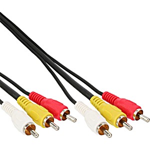 image of Inline Cinch Kabel Audio / Video - 3X Cinch Stecker / Stecker - 2M